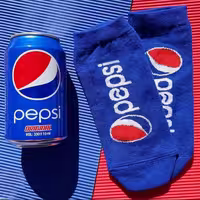 جوراب مچی فانتزی،طرح pepsi،زنانه و دخترانه،80درصد نخپنبه،مناسب سایز 36تا 42