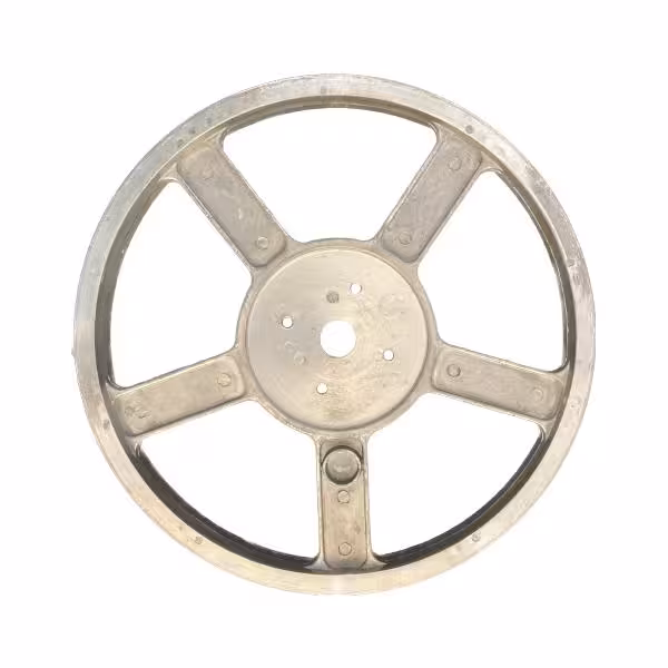 چرخ تسمه (فلایویل) آلومینیومی شیاری تسمه دوچرخه خانگی قطر 24 سانتیمتر