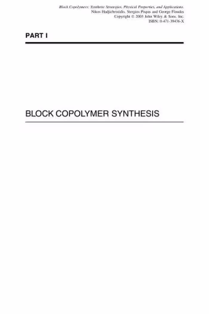 خرید و دانلود نسخه کامل کتاب Block Copolymers: Synthetic Strategies, Physical Properties, and Applications
