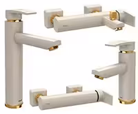 ست 4تکه شیرالات شودر مدل یونیک پلاس شیری طلا