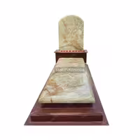 سنگ مزار مرمر سبز با قرنیز دو پله