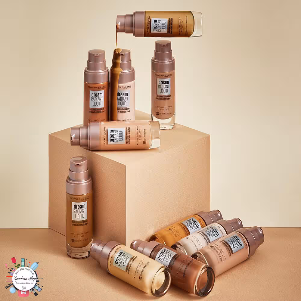 کرم پودر میبلین مدل Dream Radiant Liquid حاوی کلاژن و هیالورونیک اسید