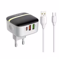 شارژر دیواری الدینیو مدل A3513Q به همراه کابل usb-c | کالا مکس