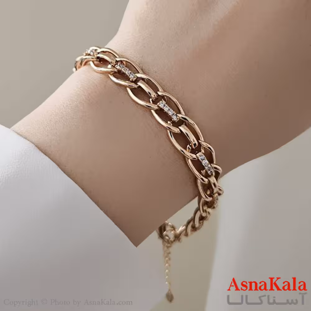 دستبند زنانه ترند برند ژوپینگ مدل زنجیری نگینی   کد DSB18722W