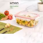 لیمون ظرف شیشه ای مستطیل درب دار 1/5 لیتر الوان  202935