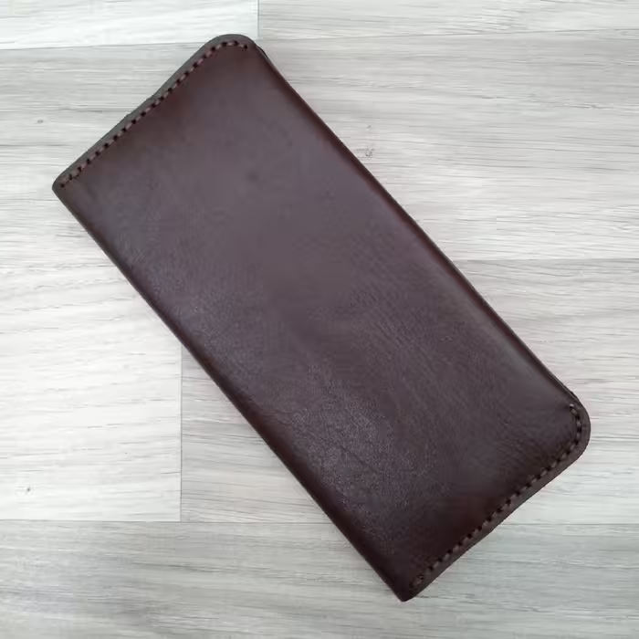 کیف پول با چرم طبیعی گاوی و دستدوز 