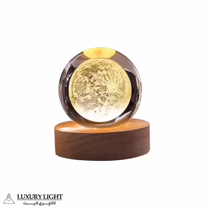 چراغ خواب گوی شب‌ خواب ماه کریستالی مدل ماه کامل