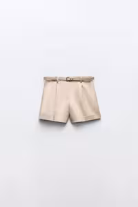 شلوارک زنانه زارا DARTED BERMUDA SHORTS WITH BELT | تهران زارا TehranZara