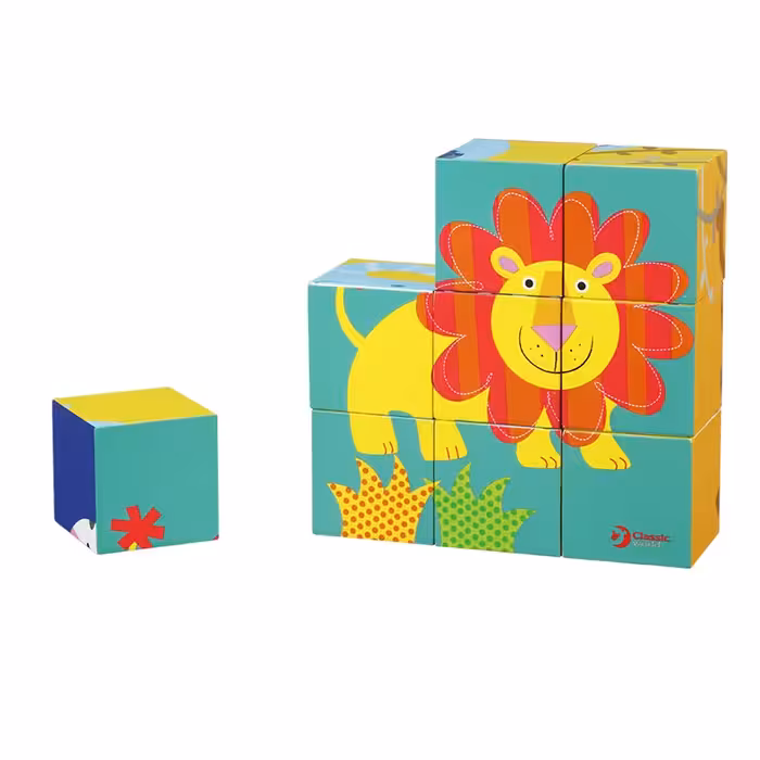 پازل مکعبی چوبی مدل حیوانات کلاسیک ورد Classic World