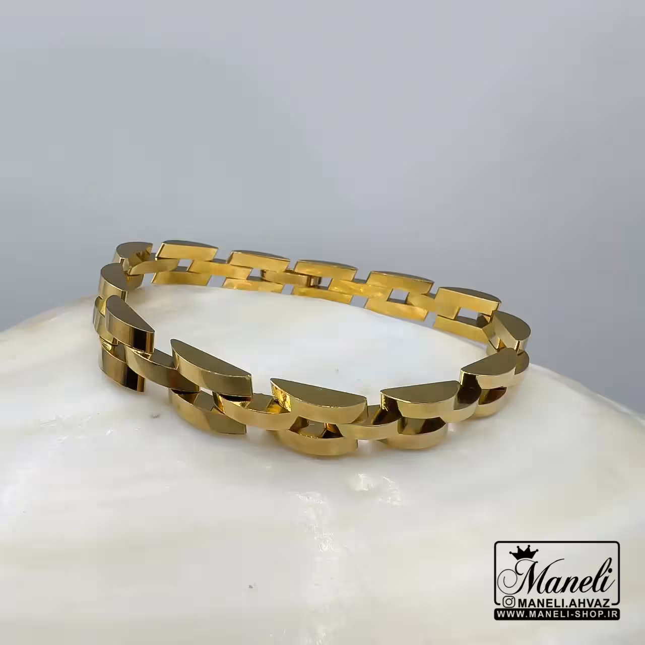 دستبند رولکس طلایی استیل|14040769