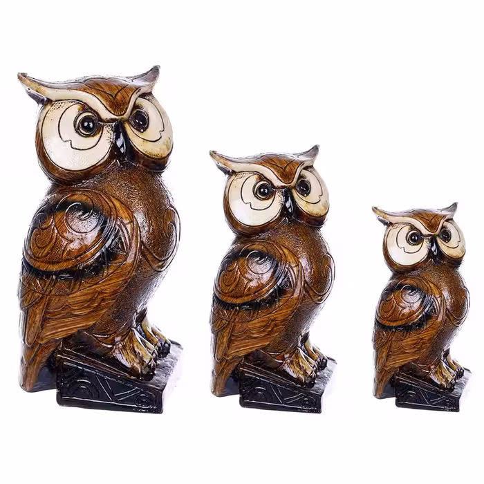 مجسمه روشا مدل جغد کد 03 مجموعه 3 عددی