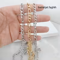 زنجیر فیگارو مردونه استیل رنگ ثابت با بهترین کیفیت و آبکاری طلا ورق بزنید و توضیحات رو بخونید 