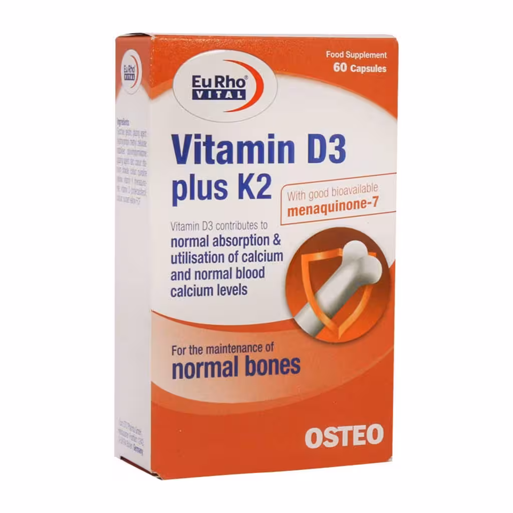 کپسول ویتامین D3 1000 پلاس K2 مقدار60 عدد یوروویتال Eurho Vital