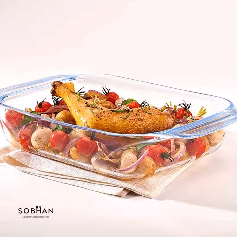 تابه پیرکس مستطیل فرانسه در5 سایز