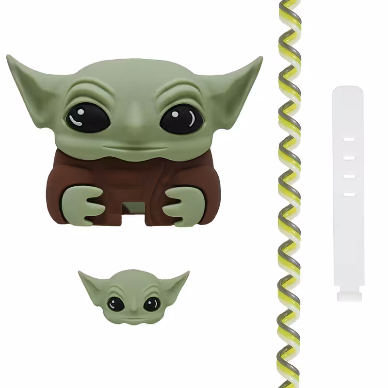 محافظ کابل وال کیس طرح بیبی یودا به همراه محافظ شارژر دیواری 25 وات سامسونگ مجموعه 4 عددی