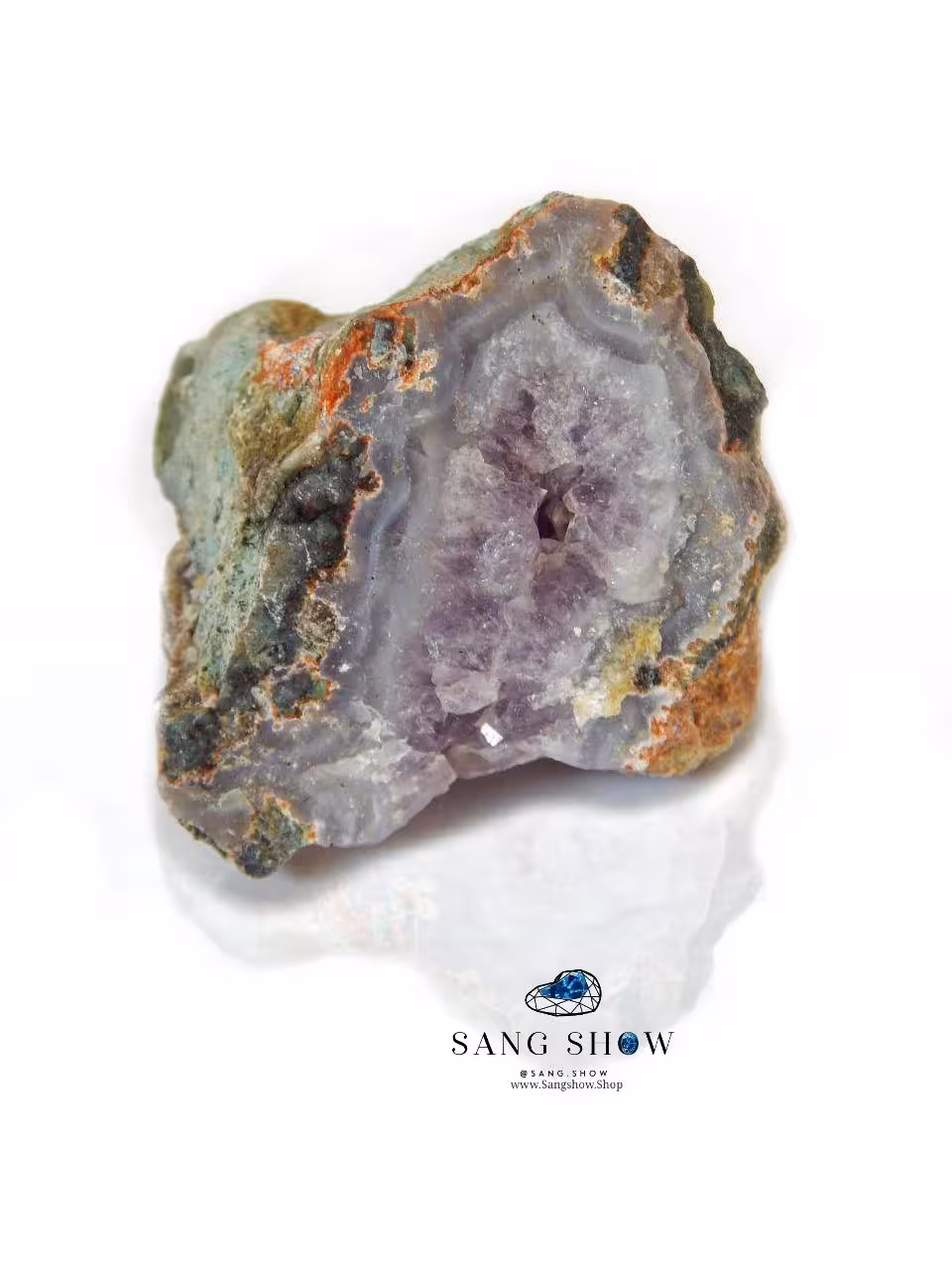 آمیتیست راف معدنی و ویژه با حاشیه عقیق سلیمانی S539