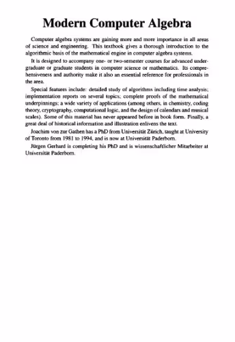 خرید و دانلود نسخه کامل کتاب Modern computer algebra