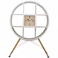 ویترین و کتابخانه چوبی ساعتدار مدل lO-HGDC-85-WH