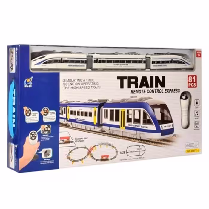 قطار کنترلی مدل Train express کد 2807Y مدل 81 قطعه