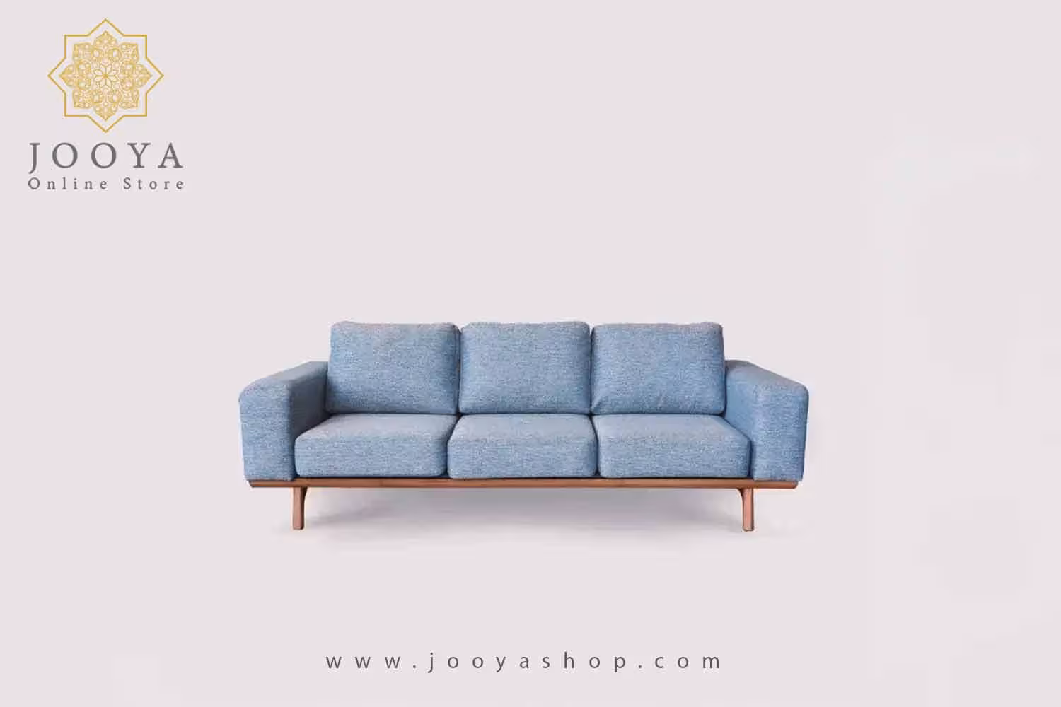 مبل راحتی سه‌نفره اورلاندو طوسی آبی