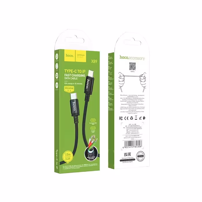 کابل تبدیل Type c به لایتنینگ هوکو مدل X89