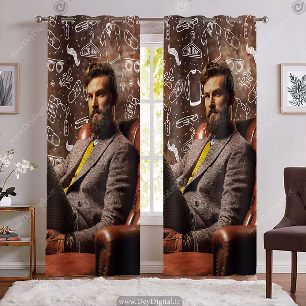 پرده شیک بوتیک مردانه با تم قهوه ای و رسمی WA-1870-s