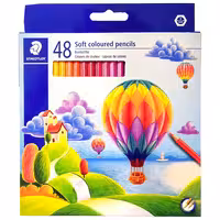 مداد رنگی 48 رنگ استدلر مدل Soft coloured pencils طرح بالن‌ها کد 143C48LJ | چاوه