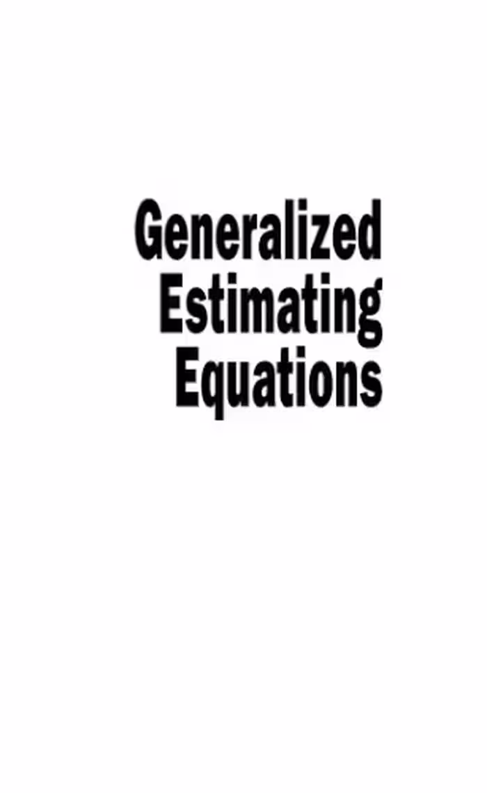 خرید و دانلود نسخه کامل کتاب Generalized estimating equations