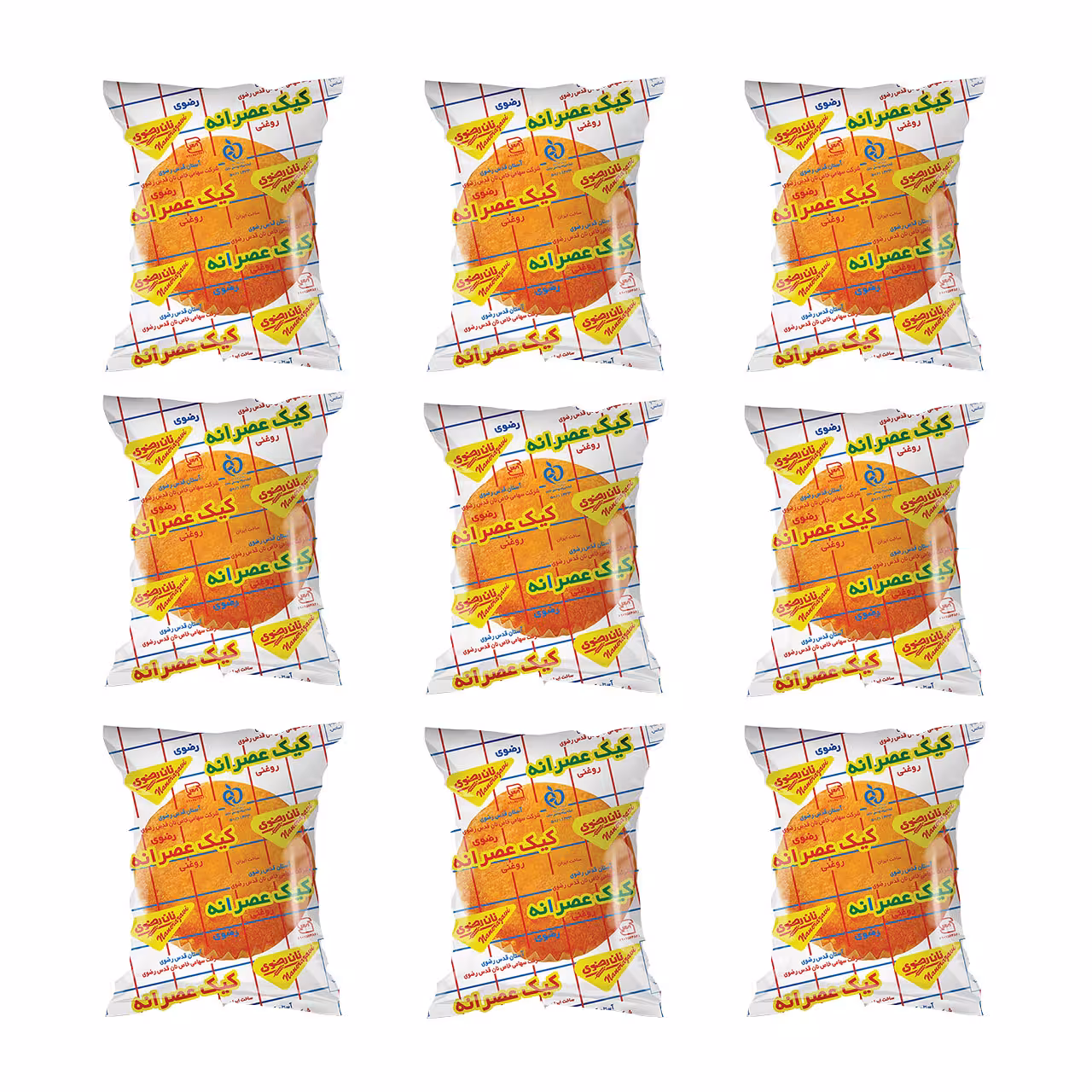 کیک عصرانه رضوی 55 گرمی بسته 24 عددی