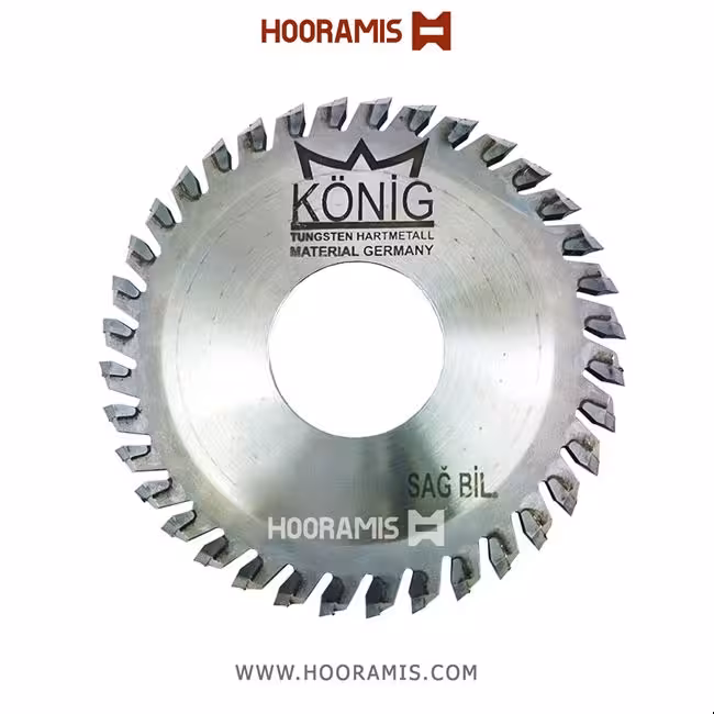 تیغ اره الماسه کوچک سمت راست جهت برش زهوارآلومینیوم و uPVC برند Konig ترکیه به ابعاد 32*3*98- Z36