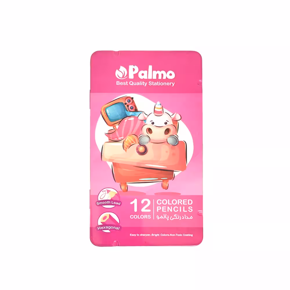 مداد رنگی 12 عددی پالمو جعبه فلزی کد 117008623