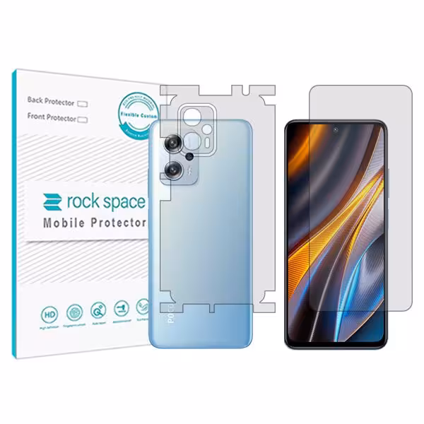 گلس محافظ صفحه نمایش و پشت گوشی شیائومی Poco X4 GT مدل نانو هیدروژل شفاف برند راک اسپیس کد MS