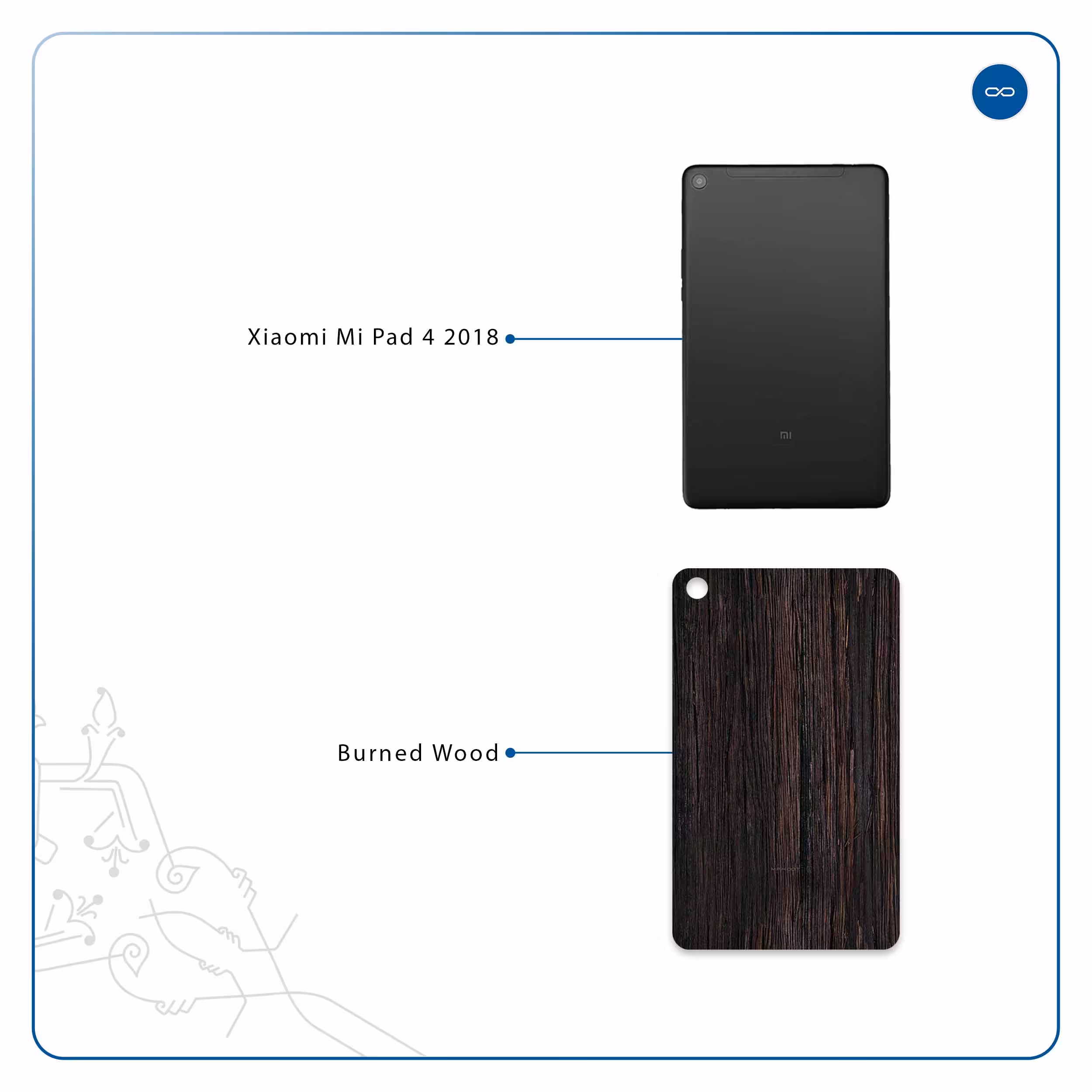 برچسب پوششی ماهوت مدل Burned Wood مناسب برای تبلت شیائومی Mi Pad 4 2018