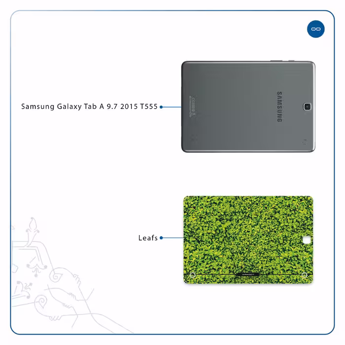 برچسب پوششی ماهوت مدل Leafs مناسب برای تبلت سامسونگ Galaxy Tab A 9.7 2015 T555