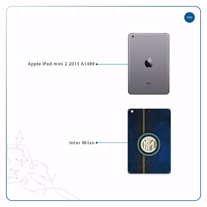 برچسب پوششی ماهوت مدل Inter-Milan مناسب برای تبلت اپل iPad mini 2 2013 A1489