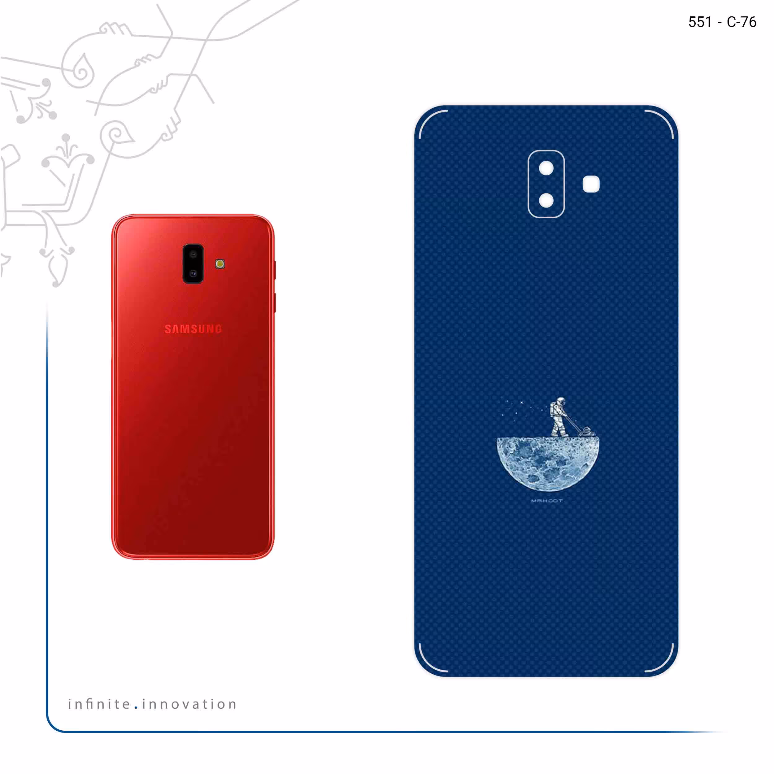 برچسب پوششی ماهوت مدل Minimal Gardener Astronaut مناسب برای گوشی موبایل سامسونگ Galaxy J6 Plus