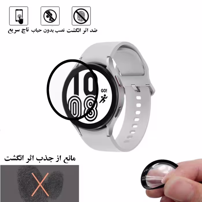 محافظ صفحه نمایش گلس فول مدل PMF مناسب برای ساعت هوشمند سامسونگ Galaxy Watch 4 40mm R860 / R870