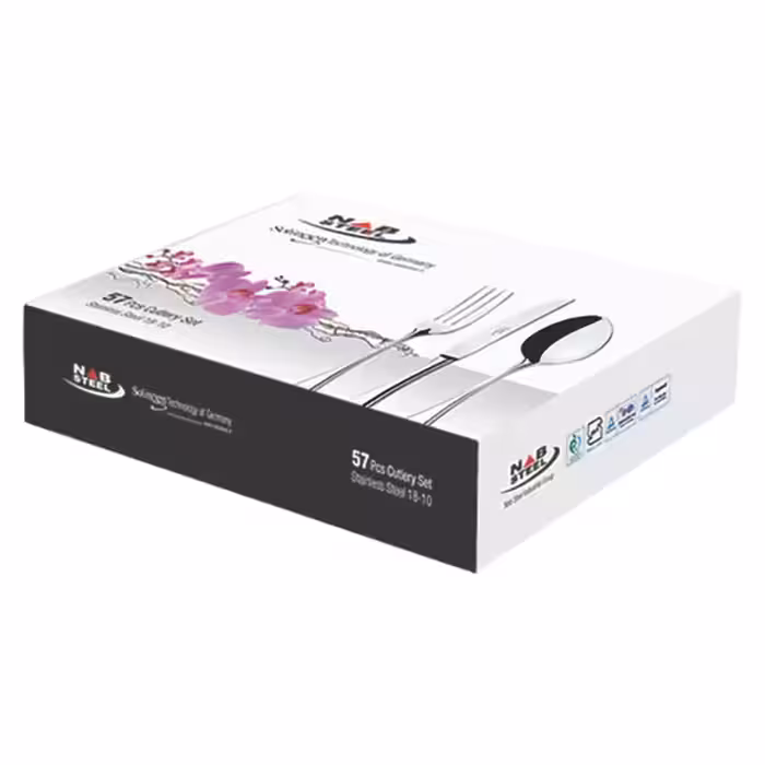 سرویس قاشق و چنگال 57 پارچه ناب استیل مدل پالرمو براق