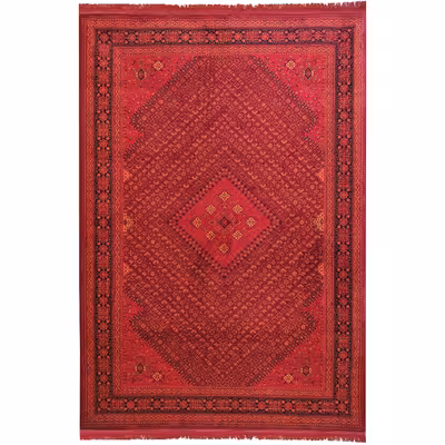 فرش ماشینی زمرد مشهد مدل کهنه نما زمینه لاکی