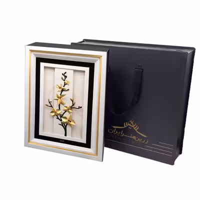  تابلو طلاکوب زرین هنر ایران مدل گل ارکیده