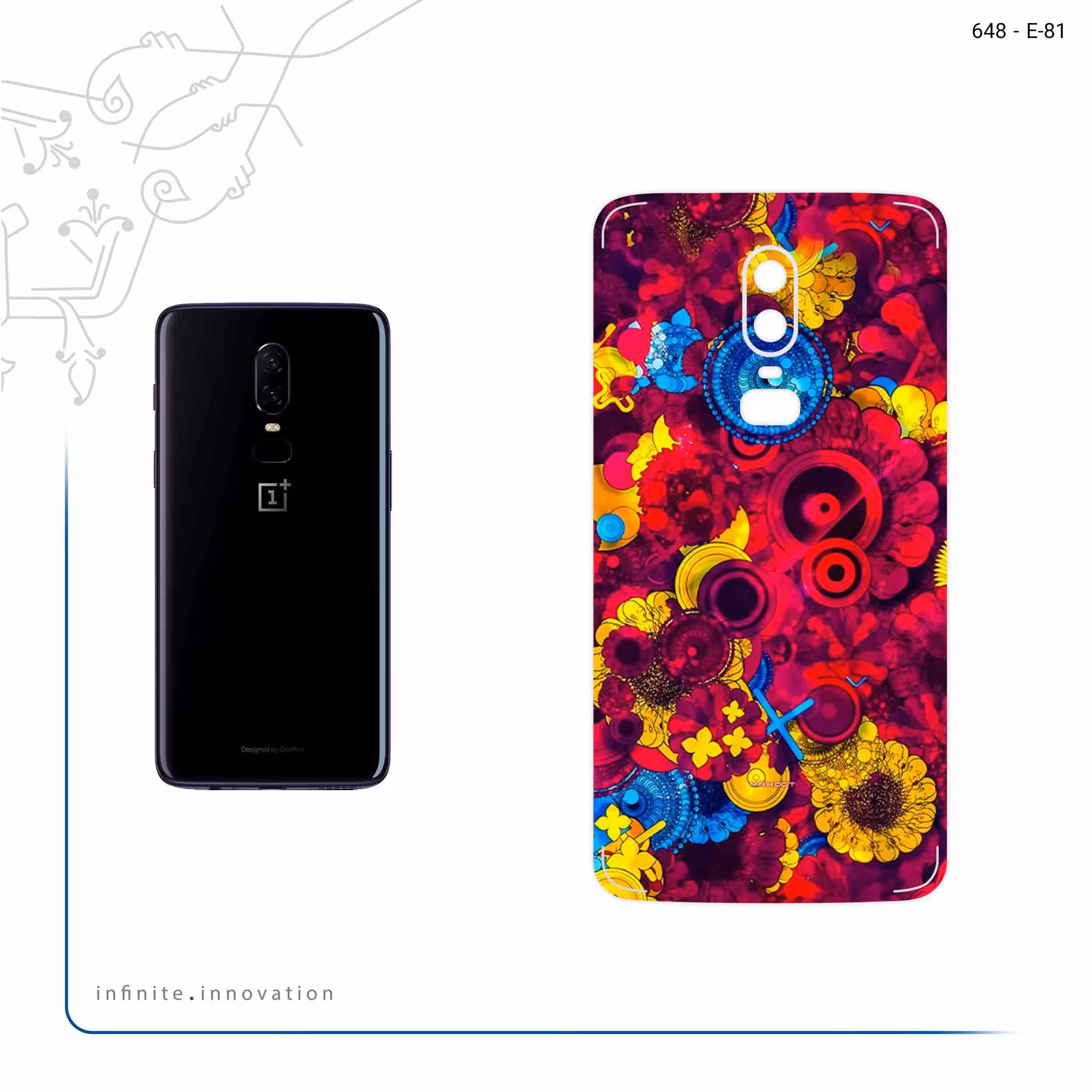 برچسب پوششی ماهوت مدل Vector Flower Garden Digital Art مناسب برای گوشی موبایل وان پلاس 6
