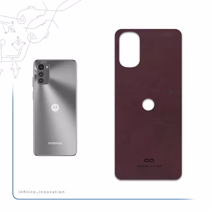 برچسب پوششی ماهوت مدل Matte-Dark-Brown-Leather مناسب برای گوشی موبایل موتورولا Moto E32s