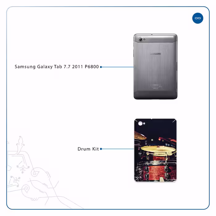 برچسب پوششی ماهوت مدل Drum Kit مناسب برای تبلت سامسونگ Galaxy Tab 7.7 2011 P6800