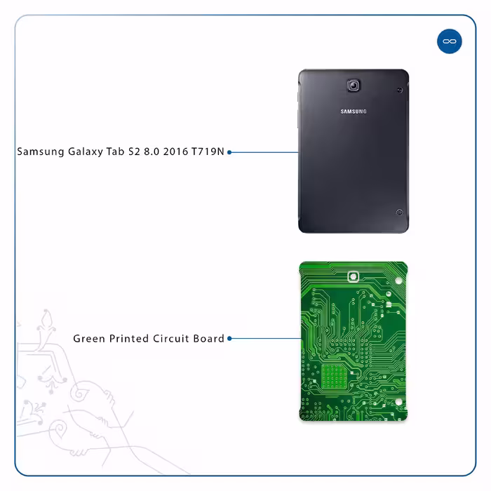 برچسب پوششی ماهوت مدل Green Printed Circuit Board مناسب برای تبلت سامسونگ Galaxy Tab S2 8.0 2016 T719N
