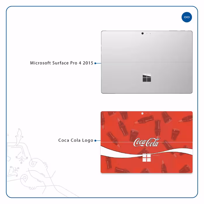 برچسب پوششی ماهوت مدل Coca-Cola-Logo مناسب برای تبلت مایکروسافت Surface Pro 4 2015