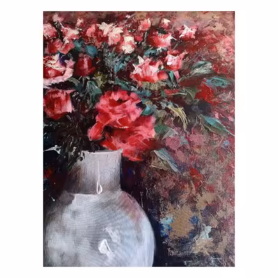 تابلو نقاشی اکریلیک مدل پرگل کد 222