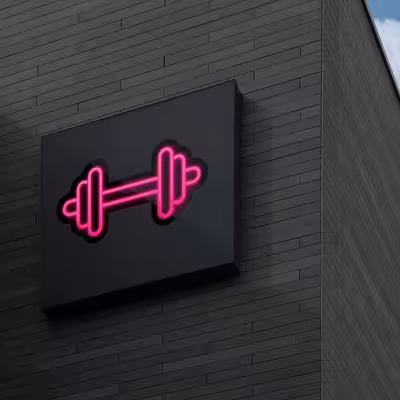 چراغ دیواری نئون دیزاین طرح Dumbbell-BL_PN