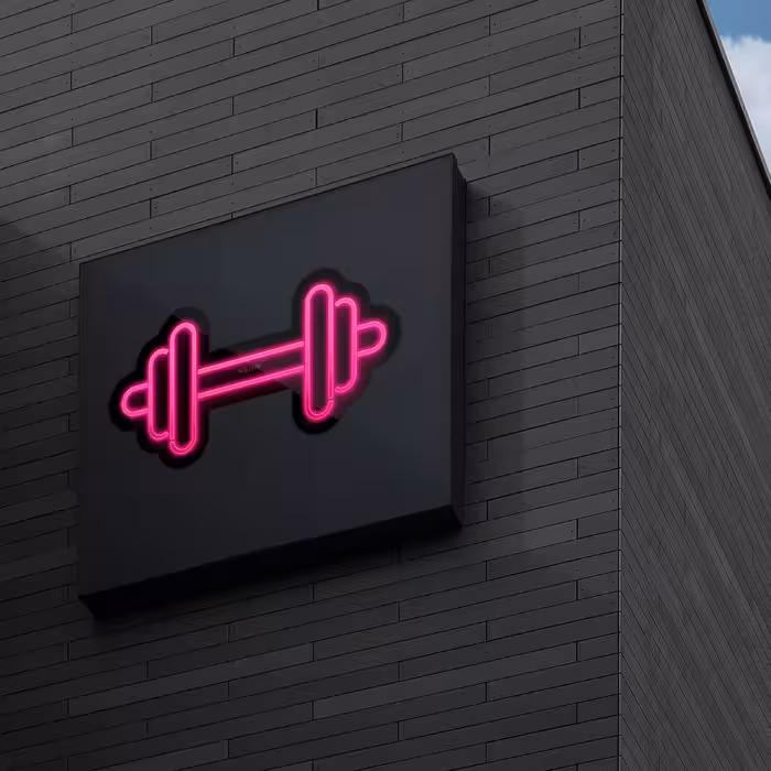 چراغ دیواری نئون دیزاین طرح Dumbbell-BL_PN