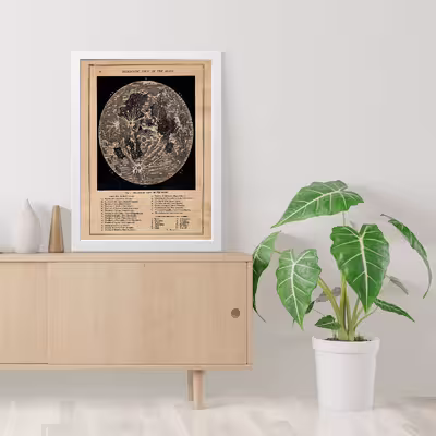 تابلو مدل مینیمال ماه کد m2548-w