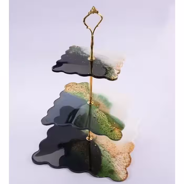 قالب رزین اپوکسی مدل مربع دفرمه مجموعه 3 عددی